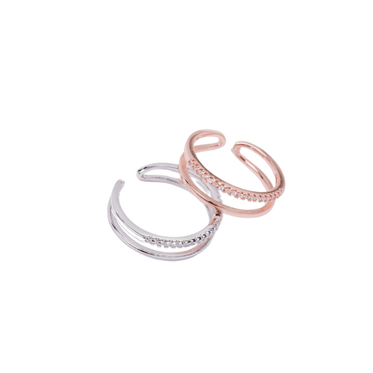 ZIRCONIA OPEN RING(全2色)