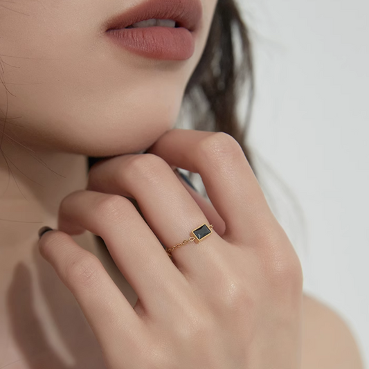 【LOEM】BLACK PLATE THIN RING