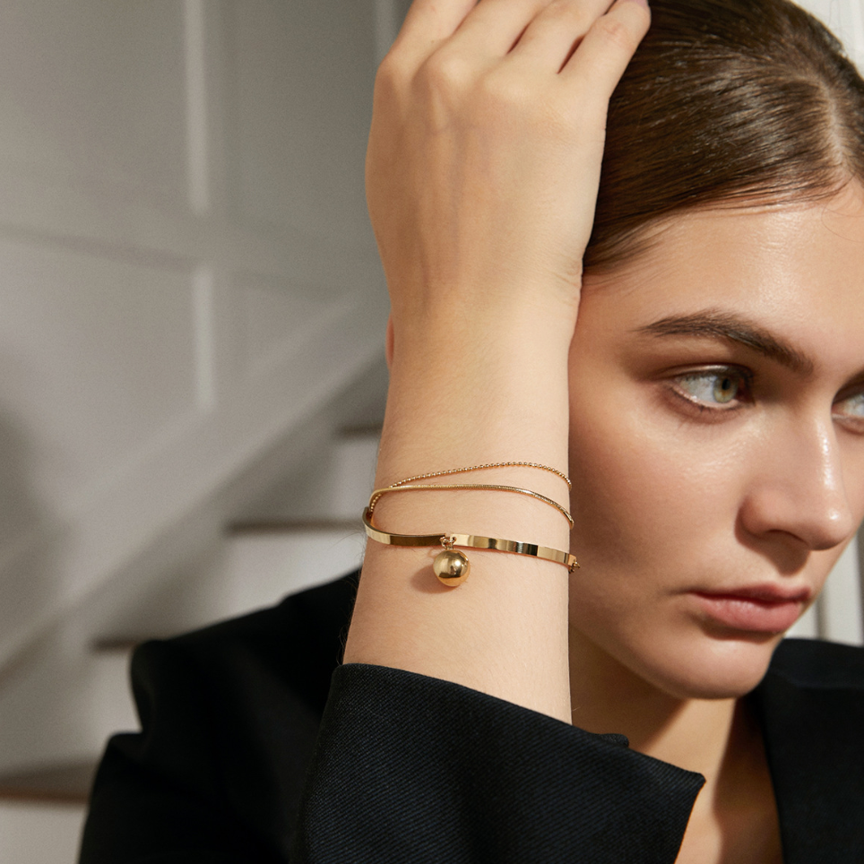 BALL TRIPLE CHAIN BRACELET