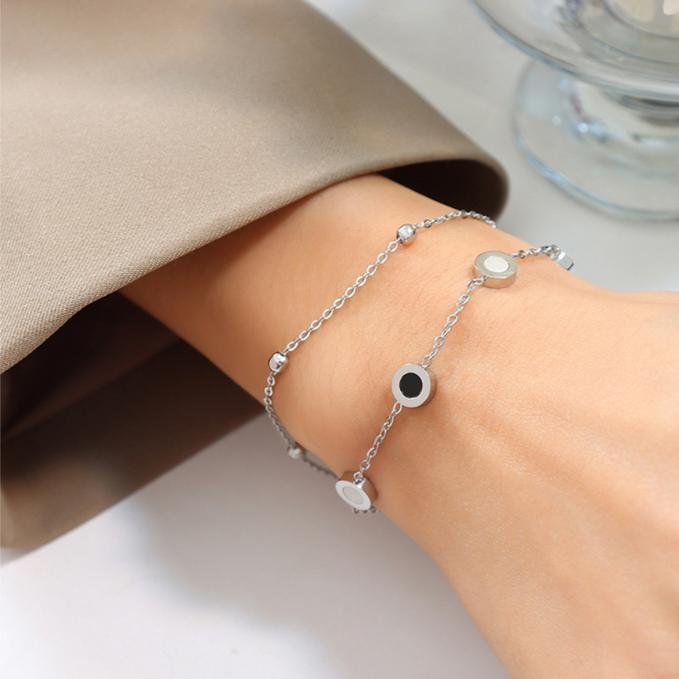 PLATE DOUBLE BRACELET(全2色)