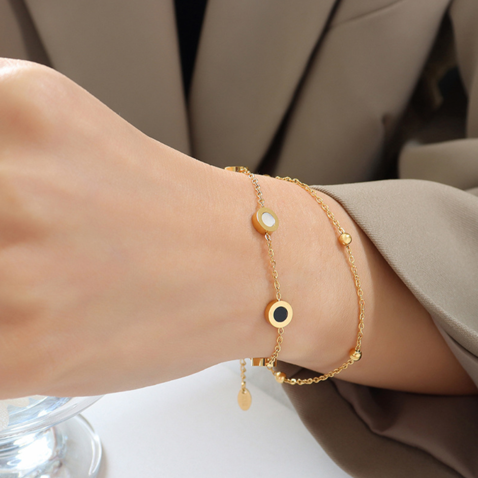 PLATE DOUBLE BRACELET(全2色)