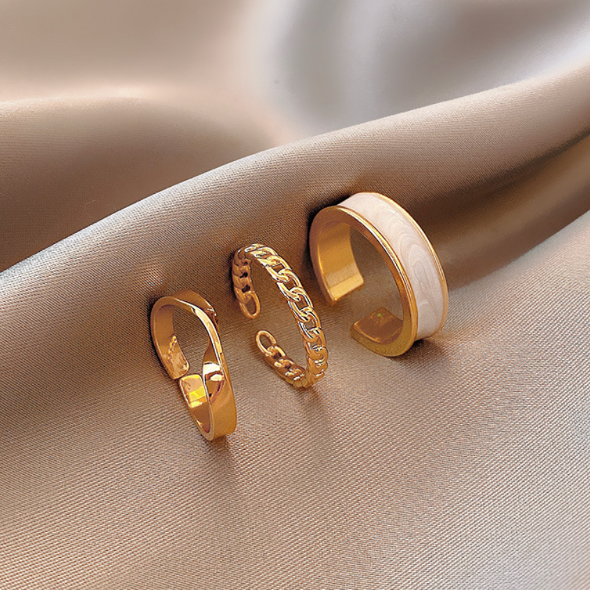 WHITE GOLD RINGSET(全3点セット)