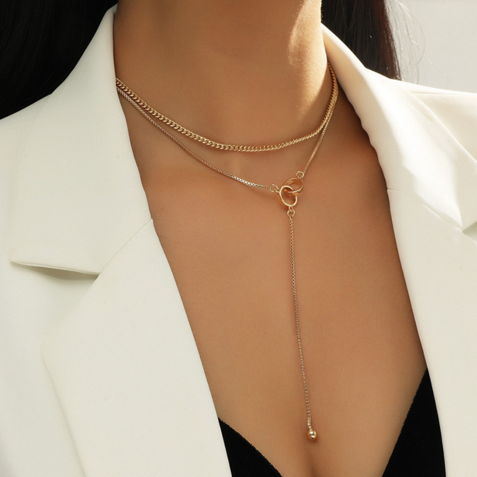 【Express】DOUBLE CHAIN LONG NECKLACE