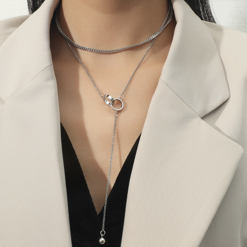 【Express】DOUBLE CHAIN LONG NECKLACE