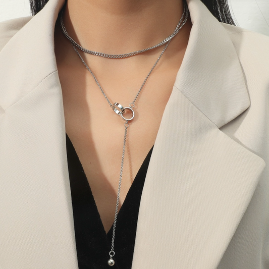 【Express】DOUBLE CHAIN LONG NECKLACE