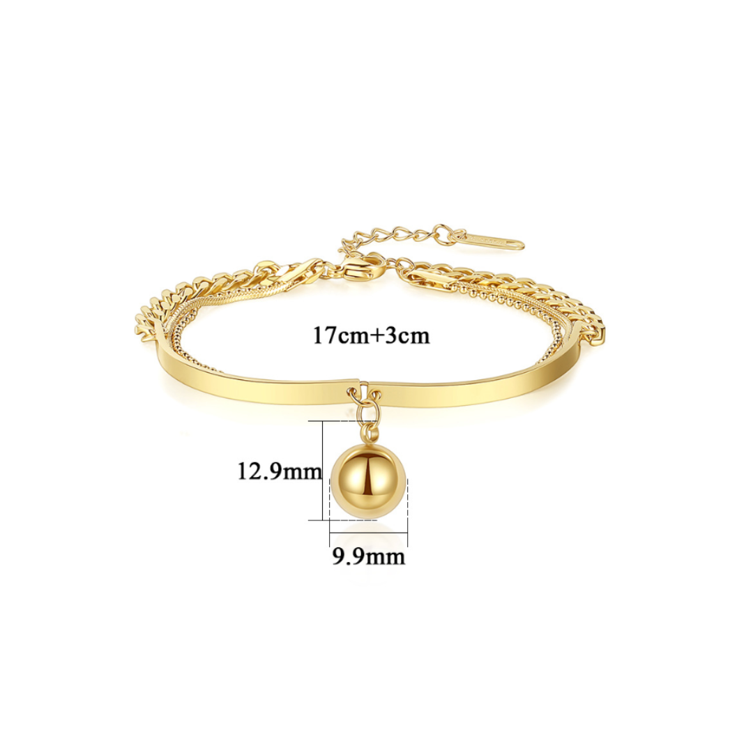 BALL TRIPLE CHAIN BRACELET