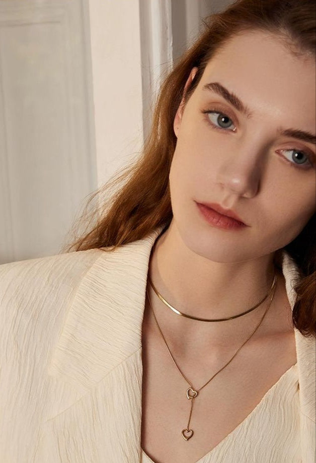 RETRO GOLD SNAKEBONE NECKLASE