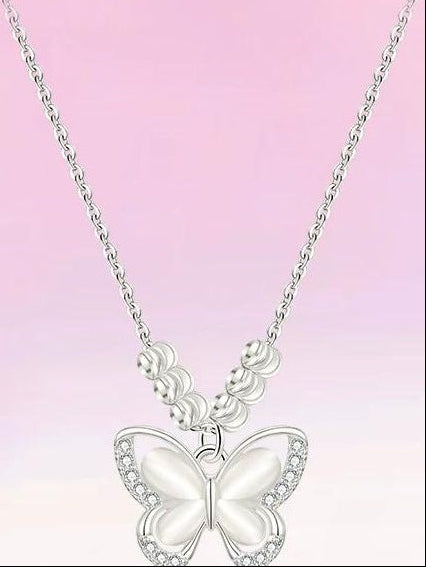 FAUX CAT'S EYE BUTTERFLY NECKLACE