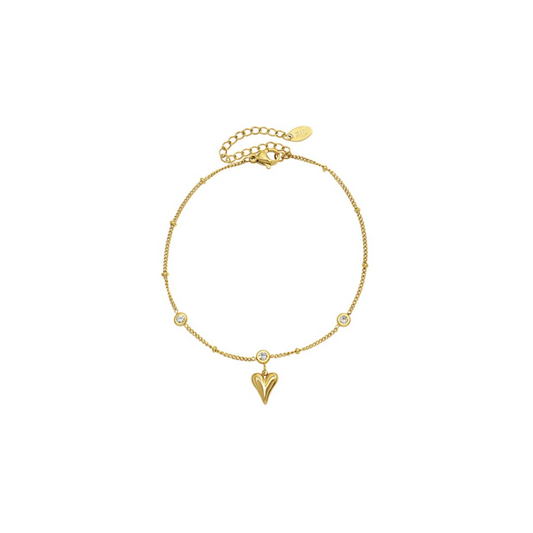 ZIRCONIA HEART ANKLET