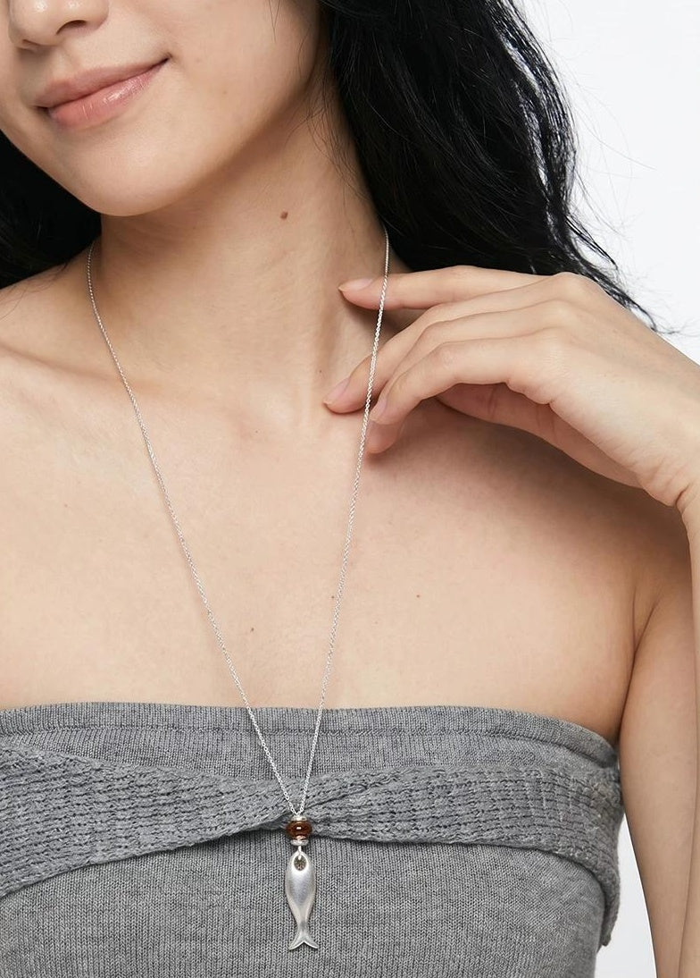 HERRINGBONE PENDANT NECKLACE