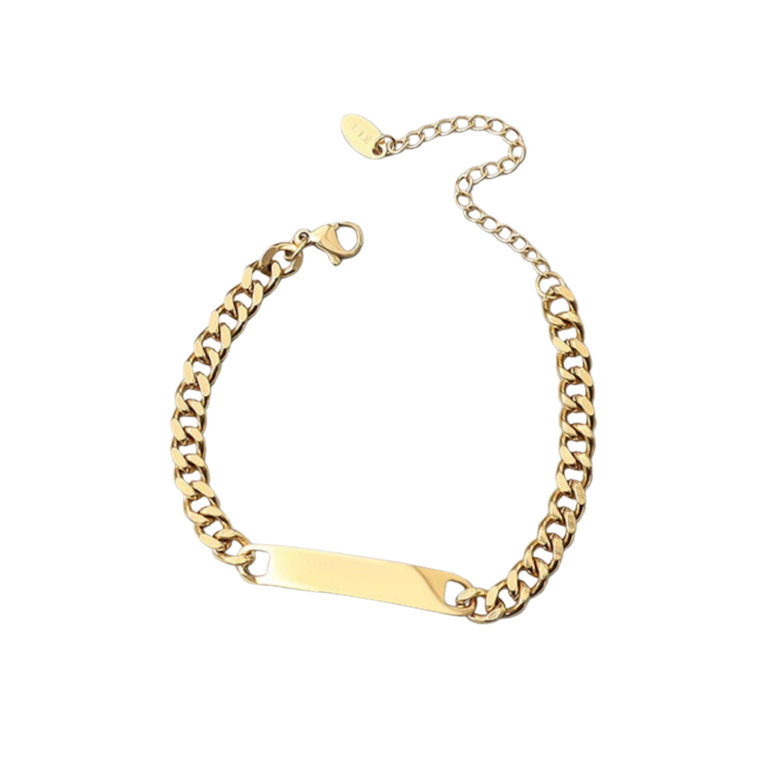 ELE PLATE CHAIN BRACELET(全2色)
