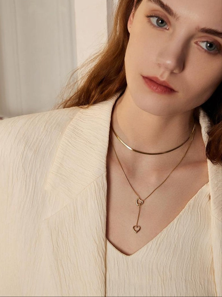 RETRO GOLD SNAKEBONE NECKLASE