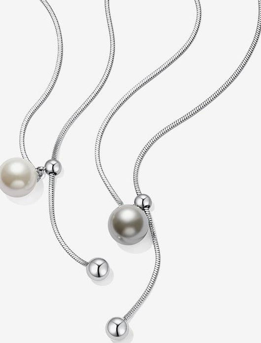 GRAY PEARL TASSEL NECKLACE