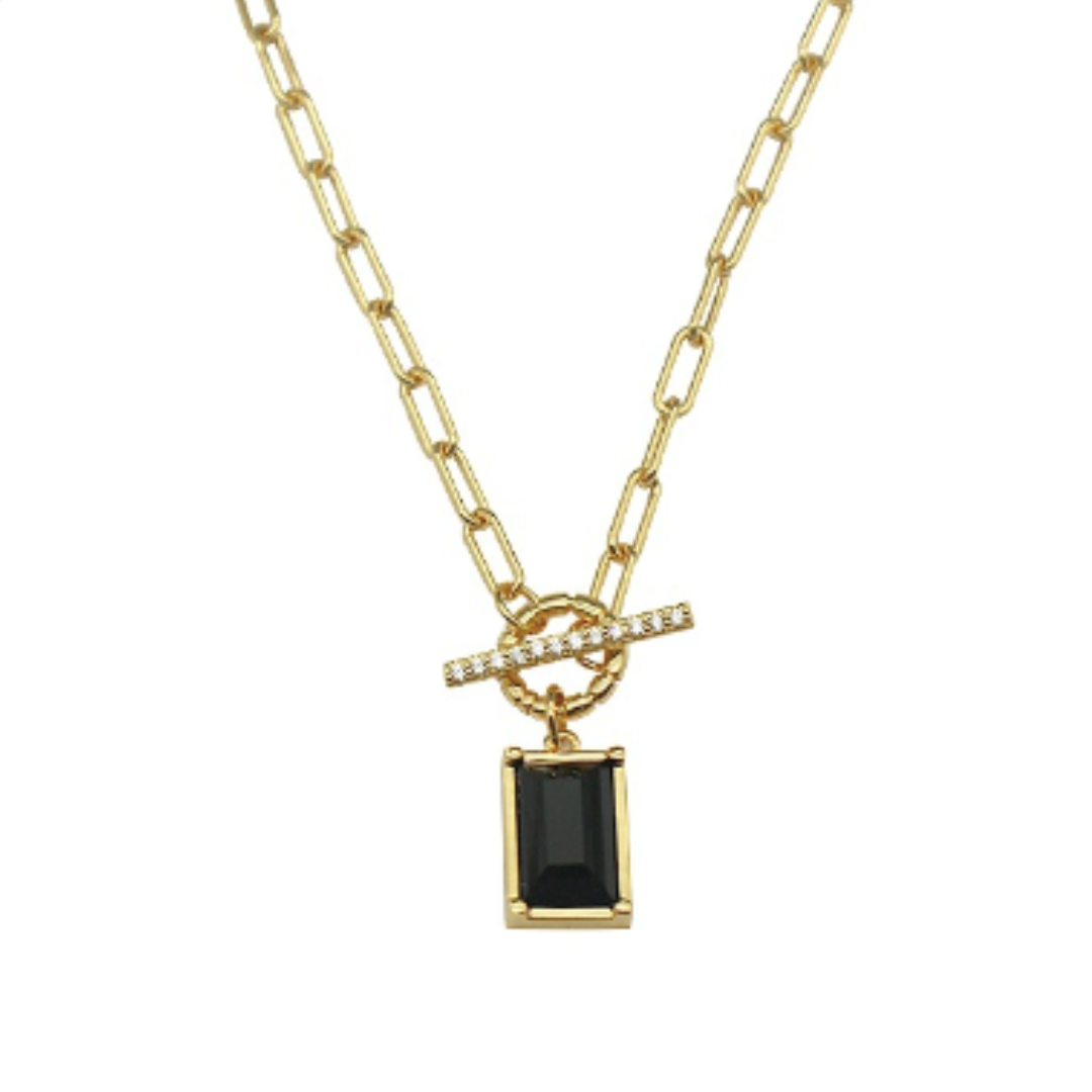 【LOEM】GOLD BLACK PLATE NECKLACE