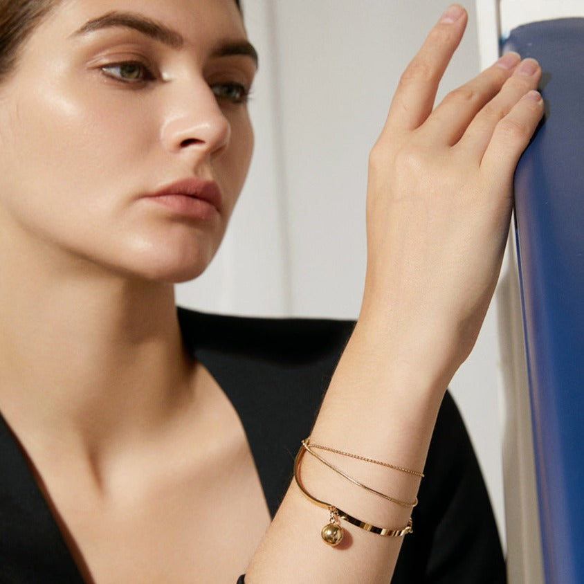 BALL TRIPLE CHAIN BRACELET