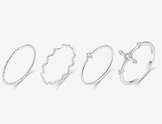 LIGHT LUXURY STACKING RINGS SET