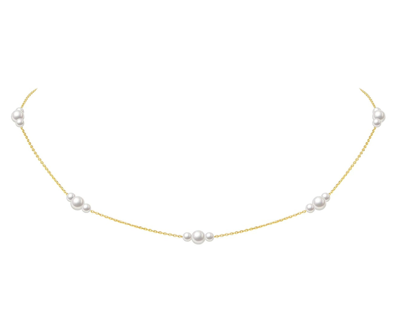 CELADON BEADED PEARL NECKLACE