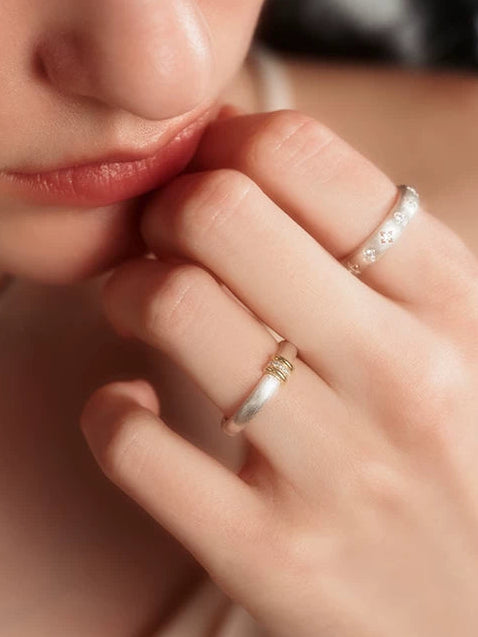 AUTUMN SILVER BRUSHED RING