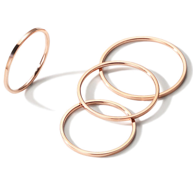 ROSE GOLD STACKING RING SET