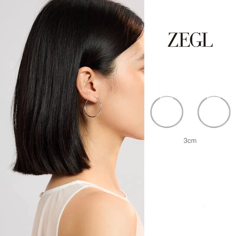 STERLING SILVER CIRCLE EARRINGS