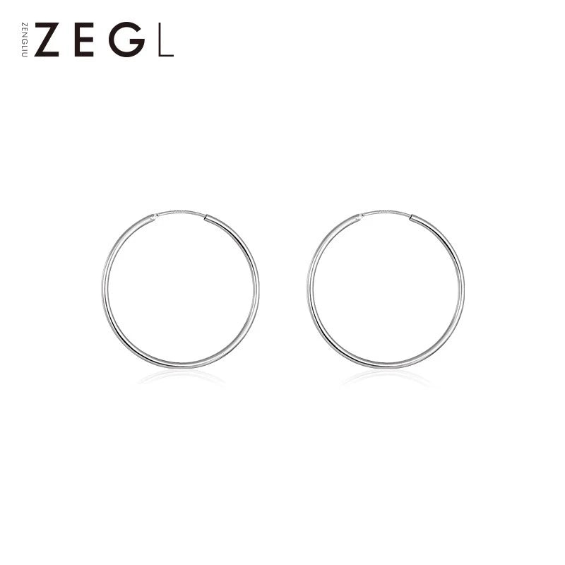 STERLING SILVER CIRCLE EARRINGS