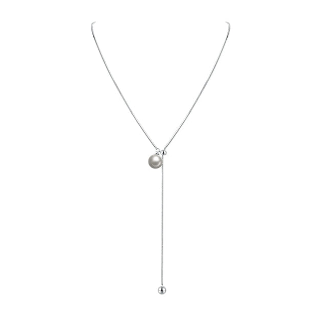 GRAY PEARL TASSEL NECKLACE