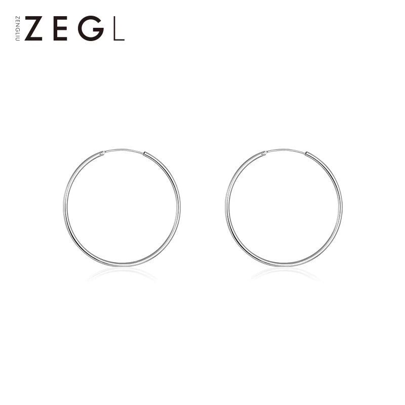 STERLING SILVER CIRCLE EARRINGS
