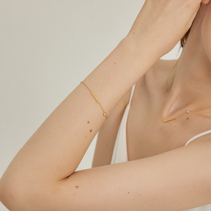 【LOEM】 GOLD ZIRCONIA BRACRET