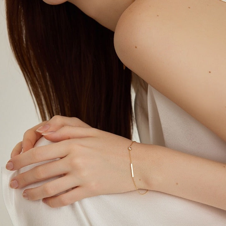 【LOEM】 GOLD ZIRCONIA BRACRET