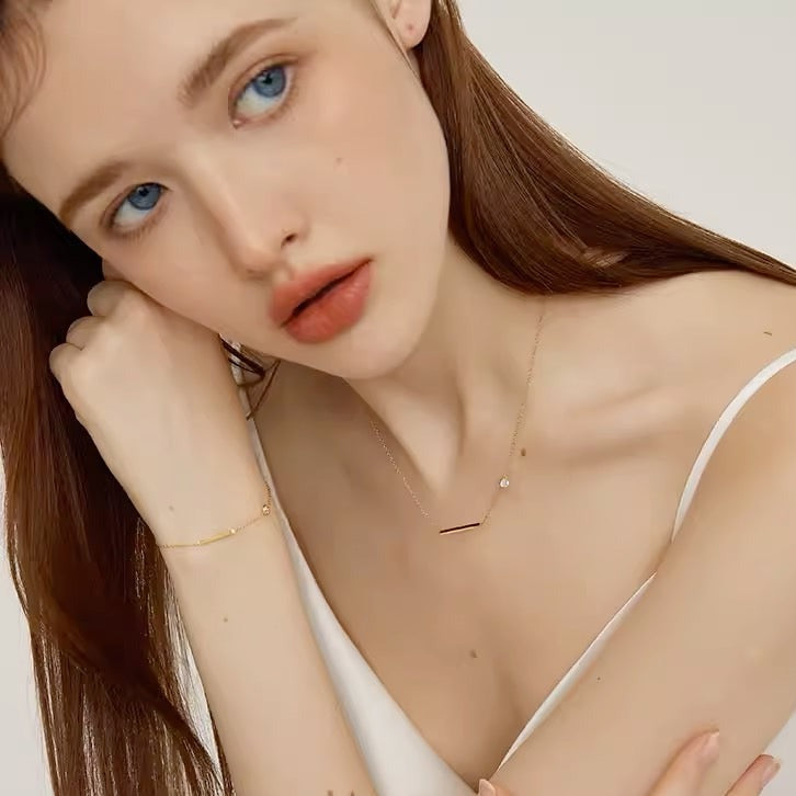 【LOEM】 GOLD ZIRCONIA  NECKLACE