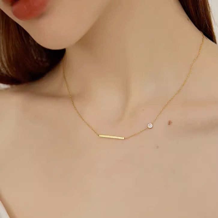 【LOEM】 GOLD ZIRCONIA  NECKLACE