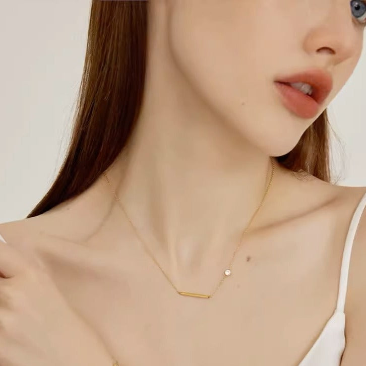 【LOEM】 GOLD ZIRCONIA  NECKLACE