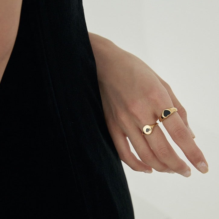 【LOEM】BLACK HEART RING