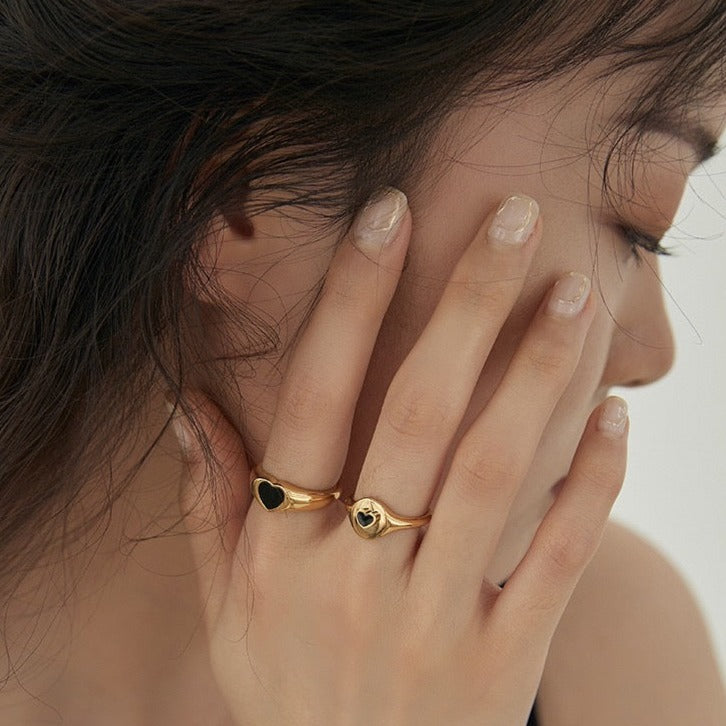 【LOEM】BLACK HEART RING