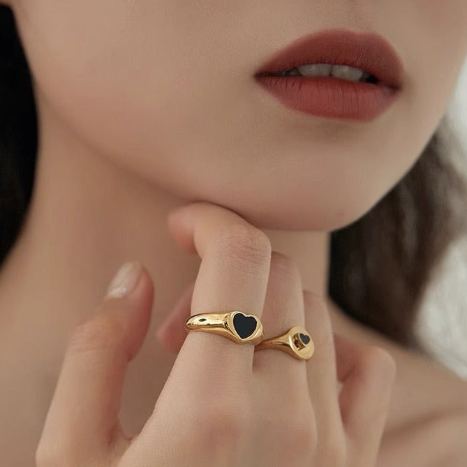 【LOEM】BLACK HEART RING