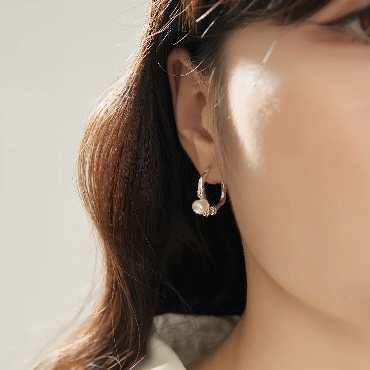 【LOEM】HOOP PEARL PIERCE(全2色)