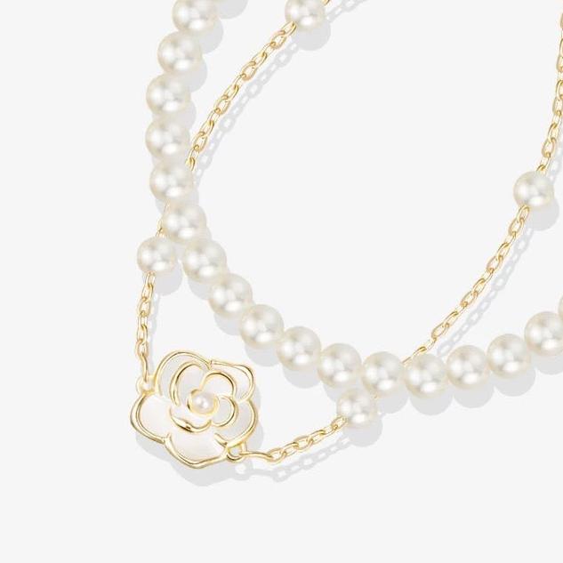 PEARL DOUBLE CHAIN BRACELET