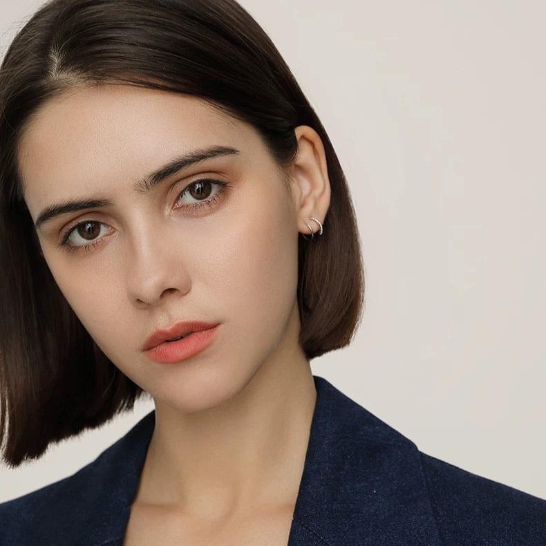 SIRVER ZIRCONIA PIERCE