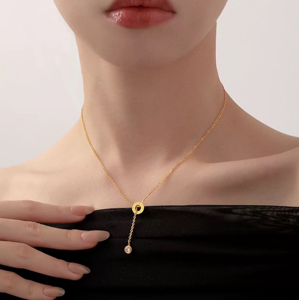 ELE ROUND SQUARE NECKLACE(全3色)