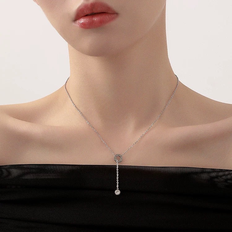 ELE ROUND SQUARE NECKLACE(全3色)