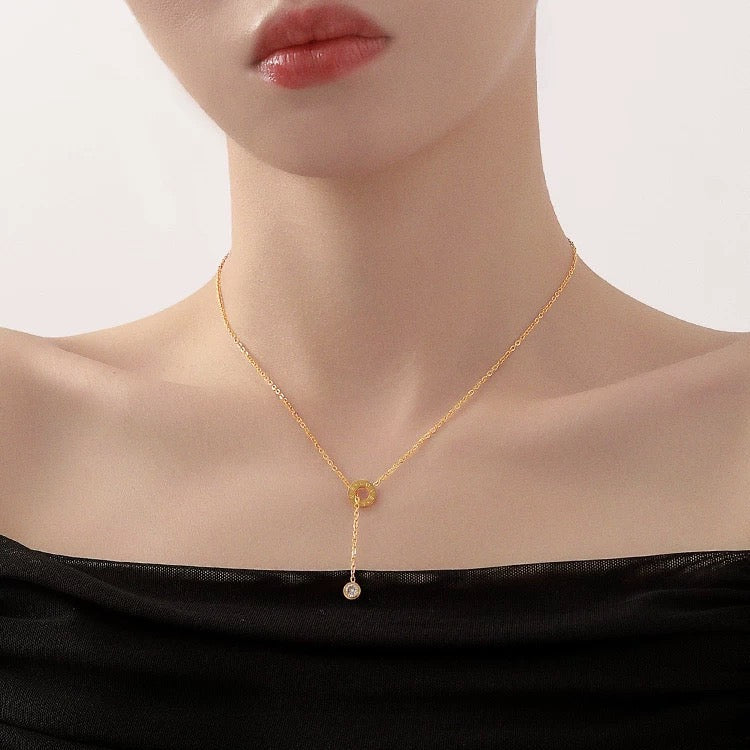 ELE ROUND SQUARE NECKLACE(全3色)
