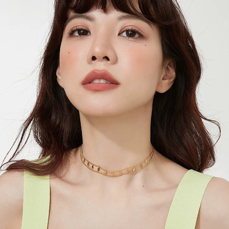 CHARM DOUBLE CHAIN CHOKER