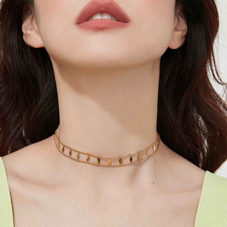CHARM DOUBLE CHAIN CHOKER