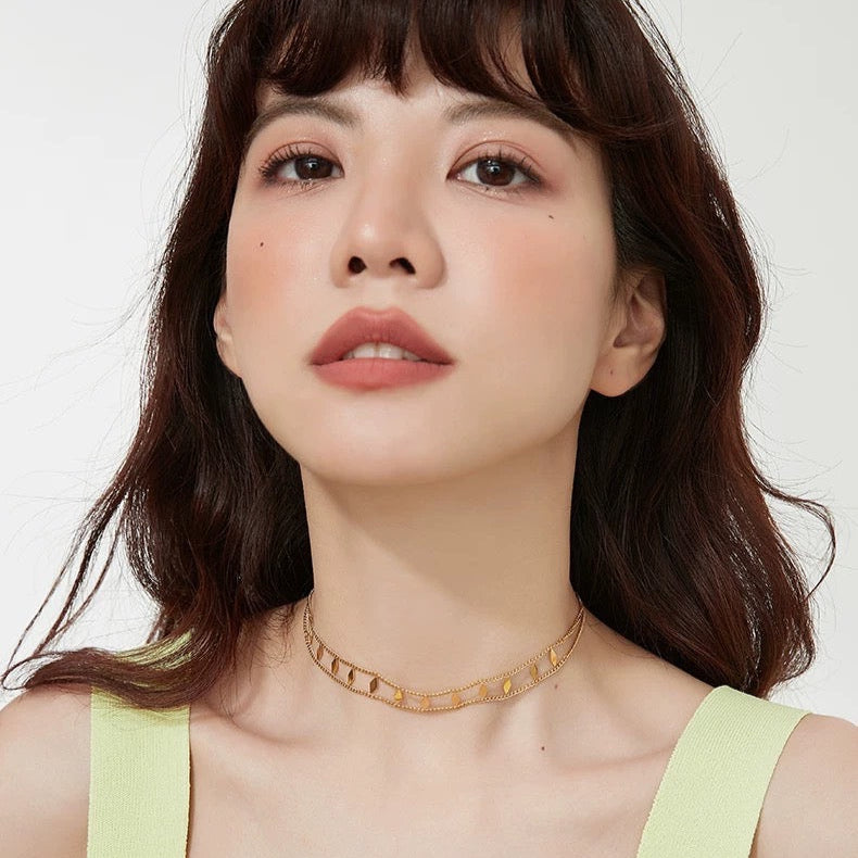 CHARM DOUBLE CHAIN CHOKER
