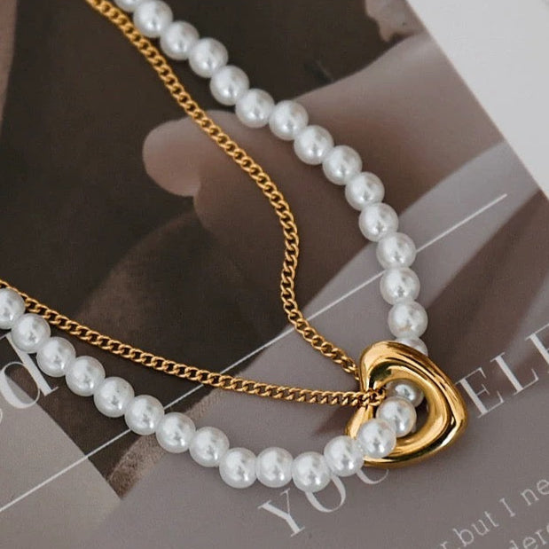 PERAL HEART NECKLACE