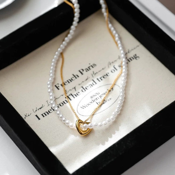 PERAL HEART NECKLACE