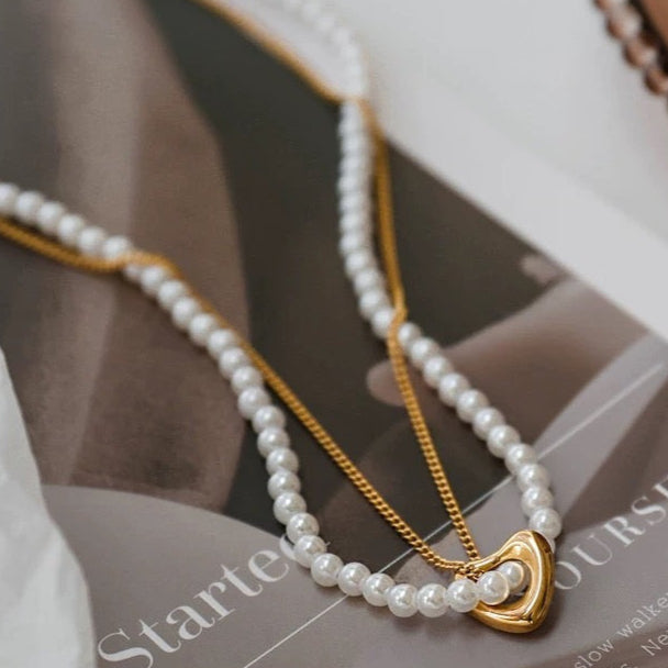 PERAL HEART NECKLACE
