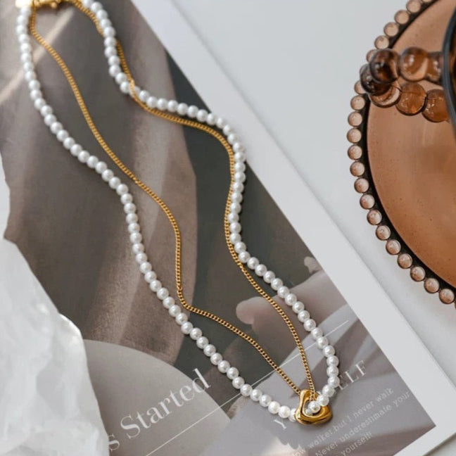 PERAL HEART NECKLACE