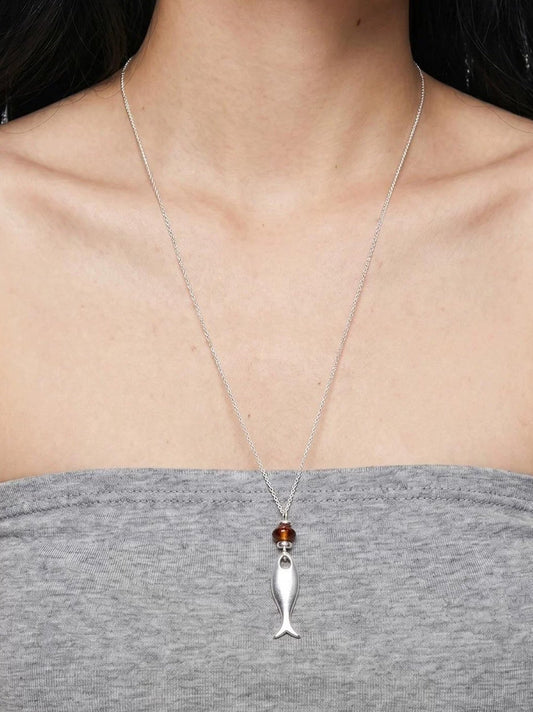 HERRINGBONE PENDANT NECKLACE