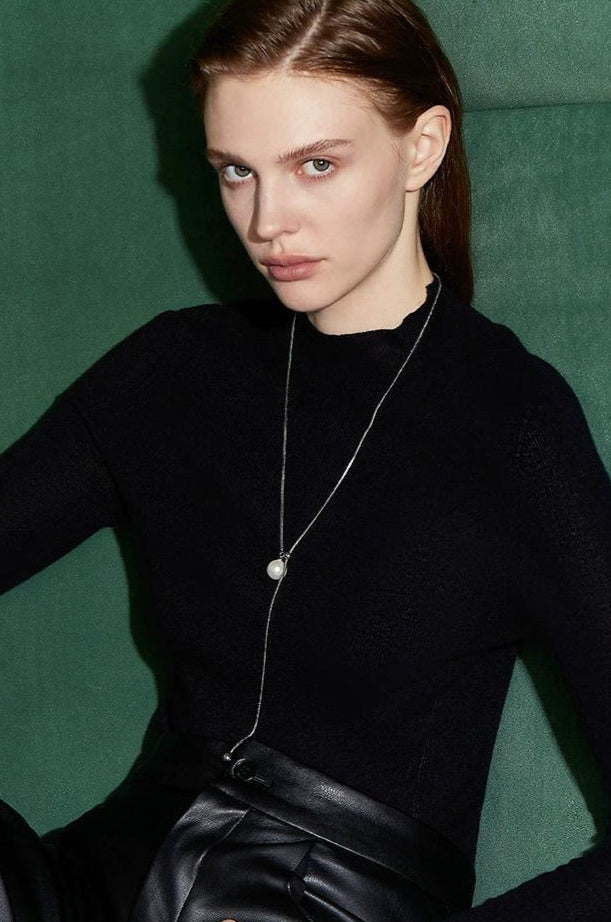 GRAY PEARL TASSEL NECKLACE